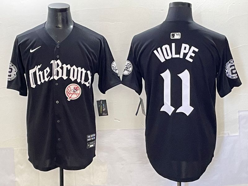 Men 2025 New York Yankees #11 Volpe Black Five generations Joint Name Nike MLB Jersey style 5->new york yankees->MLB Jersey